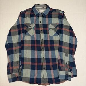 Jetty Horizon Flannel Shirt Mens Large Multicolor Plaid Button Up Outdoor Cotton